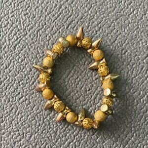 Gold Spike Beaded Bracelet